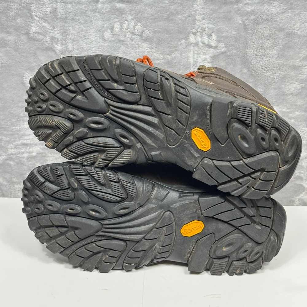 MERRELL Moab 2 Mid Waterproof Hiking Boots Mens 8.5 Wide Leather Vibram Outdoor - Picture 7 of 9